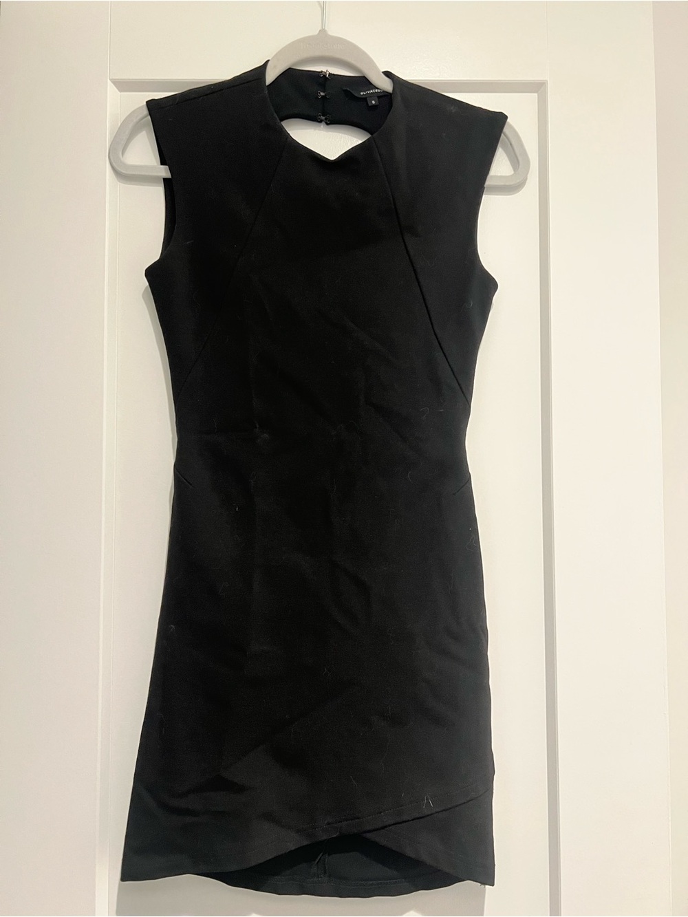 Olivaceous Black Sleeveless Mini Dress with Heart Cutout Neckline